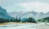 Hilton Macdonald Hassell, The Kicking Horse River on Yoho, B.C.