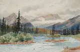Thomas Mower Martin, Untitled - Rocky Mountain River, watercolour on paper