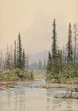 Thomas Mower Martin, Mount Hungabee, Banff National Park, watercolour on paper