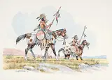 Gerald T. Tailfeathers, Untitled - Two Indian Braves