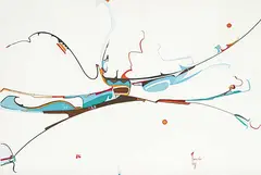Vancouver Harbour by Alex Janvier, 1977, gouache on paper, sold Apr 2008