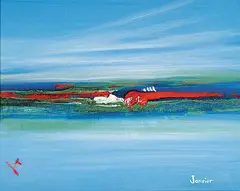 Alex Janvier, Treaty 6 Series 'X', The Day Red Coats Came, oil on canvas