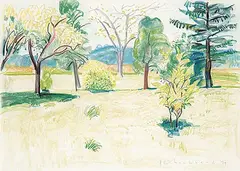 Kenneth Lochhead, Summer Vista #7, 1979, pastel on paper