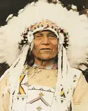 Harry Pollard, Savage Hunting Eagle [Stony], 1910, hand coloured photograph on paper