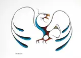 Isaac Bignell, Untitled - Stylized Bird, 1987, acrylic on paper