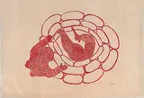 Agnes Nanogak, Building an Igloo #39/50, 1973, relief print on paper