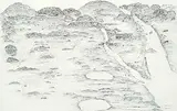 Shuvinai Ashoona, Untitled - Landscape on paper, 1993, felt pen on paper