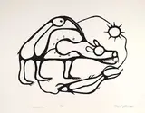 Norval Morrisseau, Spirit within Each #89/98, silkscreen on paper