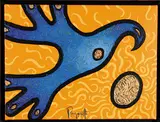 Aaron Paquette, Creation, 2003, acrylic and gold leaf on canvas