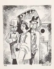 Maxwell Bennett Bates, Theatre, 1949, lithograph on paper