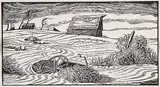 Margaret Shelton, Alberta Dust Bowl, 1949, wood block on paper