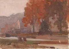 John William Beatty, Untitled - City Park, 1908, oil on paper board
