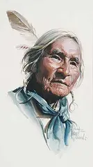 Harley W. Brown, 'Powderface' Stoney, gouache on paper