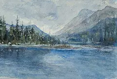 Emily Carr, Untitled - Coastal Mountains, Inside Passage, watercolour on paper