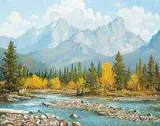 Duncan MacKinnon Crockford, Autumn Along the Red Deer River, Alberta