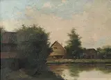 Alexander M Fleming, Untitled - The Farm on the Lake, oil on canvas