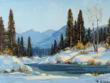 Untitled - Winter Splendour by Roland Gissing, oil on canvas, sold Nov 2007