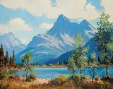 Roland Gissing, Bow River Near Exshaw, oil on canvas