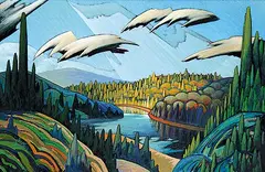 James Edward Hergel, Sunlit Hillside, Madawaska River Valley, 1991, 1991, oil on wood board