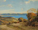 James Henderson, The Qu'Appelle Valley, E., 1943, oil on paper board