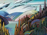 James Edward Hergel, Springtime, Agawa Canyon, 1994, 1994, oil on wood board