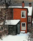 John Kasyn, Back of Augusta St., oil on wood board