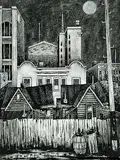 Roy Kiyooka, City Montage - Calgary Downtown, 1950, ink on paper
