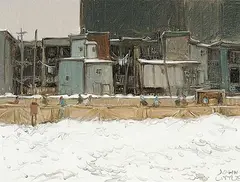 John Caruthers Little, Sketch - Montreal Est., 1976, oil on canvas