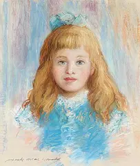 Manly MacDonald, Untitled - Portrait of a Young Girl, pastel on paper