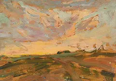 Henrietta Mabel May, Untitled - Quebec Sunset, oil on wood panel