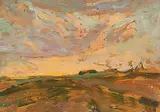 Henrietta Mabel May, Untitled - Quebec Sunset, oil on wood panel