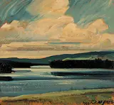Rudolf Anton Messner, Pressey Lake, B.C. [Caribou lakes and grasslands], 1969, oil on hard board