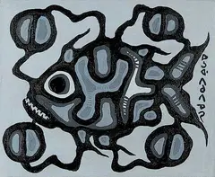 Norval Morrisseau, Untitled - Fish Spirit, oil on canvas