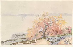 Wild Cherry #239 by Walter J. Phillips, 1927, colour wood block on paper, sold Nov 2007
