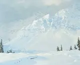 Ted Raftery, Storm on Bow Peak, 1986, acrylic on canvas