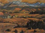 Valley SW of Calgary by Margaret Shelton, 1984, pastel on paper, sold Nov 2007