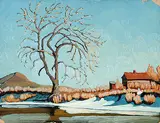 Winter Tree by Margaret Shelton, oil on paper board, sold Nov 2007