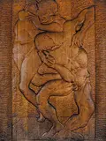 Jacques Tremblay, Untitled - Two Figures - Rites of Spring, cedar carving