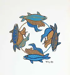 Roy Thomas, Untitled - Circle of Life, acrylic on paper