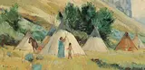 Sheryl Lamar Bodily, Tipis, oil on canvas