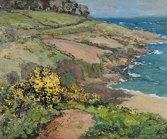 William Todd-Brown, Untitled - British Coastline, oil on paper board