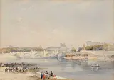 Edward Duncan, Pont de la Concorde et Tuilleries Gardens, 1840, watercolour on paper