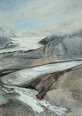 Sylvia Boehrnsen, Penny Ice Cap Glacier, 1981, watercolour on paper