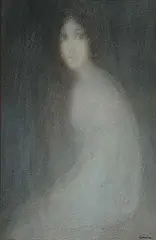 Charles de Belle, Young Girl, pastel on paper
