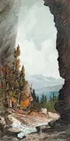 Meredith Evans, Lower Maligne, oil on wood board