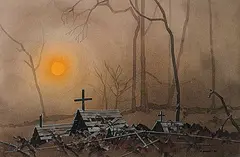 Robert Guest, Night Fog and Indian Graves, 1987, watercolour on paper
