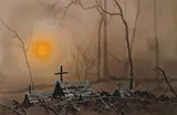 Robert Guest, Night Fog and Indian Graves, 1987, watercolour on paper