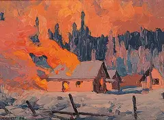Forest Fire Impression 9/86 by Robert Guest, 1986, oil on wood board, sold Nov 2007