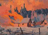 Robert Guest, Forest Fire Impression 9/86, 1986, oil on wood board