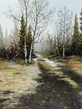 Stephen Hynes, Buffalo Paddock Near Banff, 1988, oil on canvas